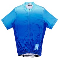 Online Order Blue Gradient Cycling Shirt Custom Short Sleeve Moisture Wicking Cycling Shirt Cycling Shirt Supplier SKCSCP003